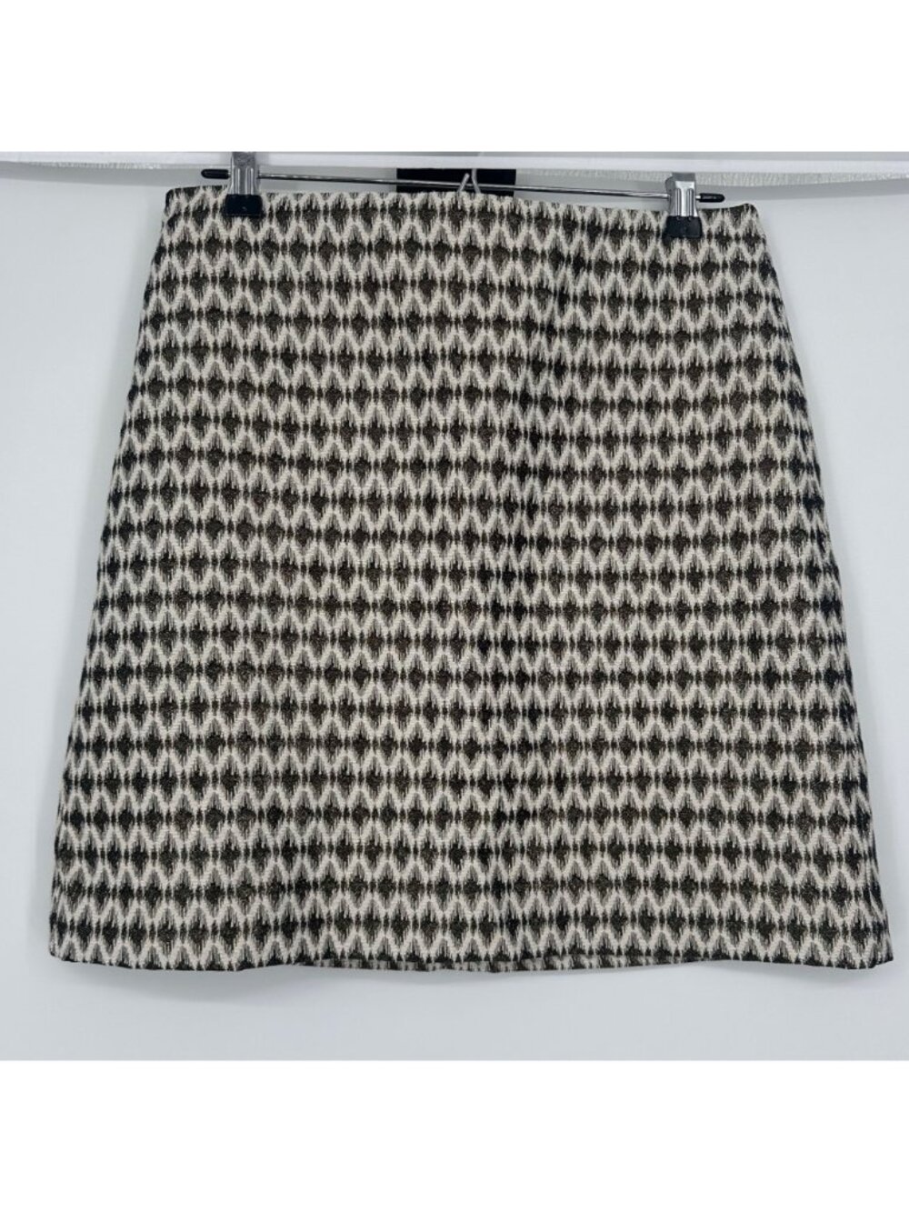 LOFT Pencil Skirt Women's 10 Black Gold Metallic Diamond Jacquard Holiday Glam